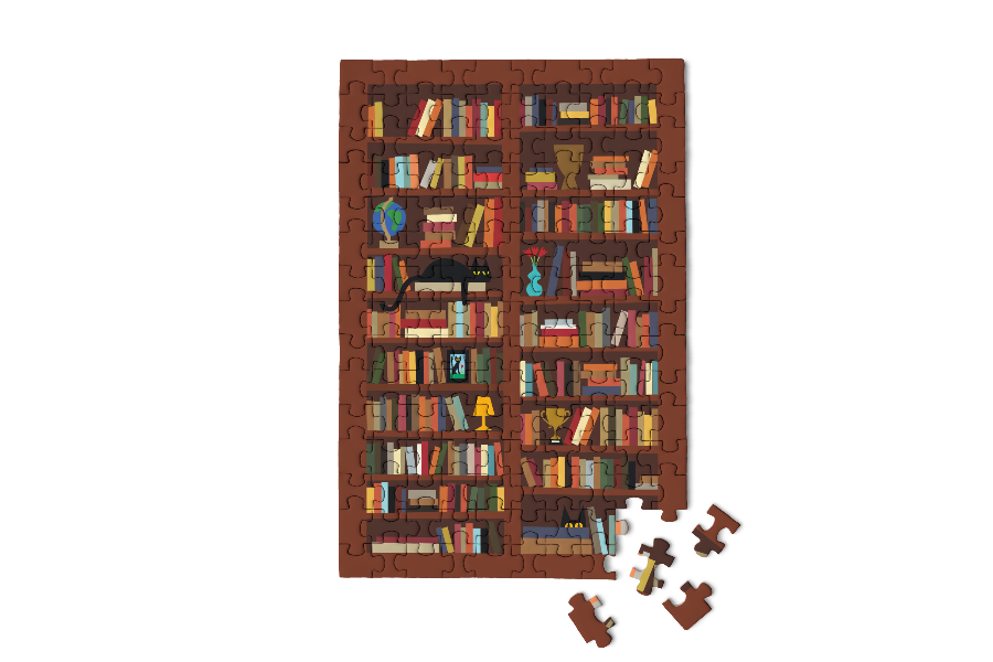 150 Pieces - Bookcase Mini Jigsaw Puzzle - By MicroPuzzle