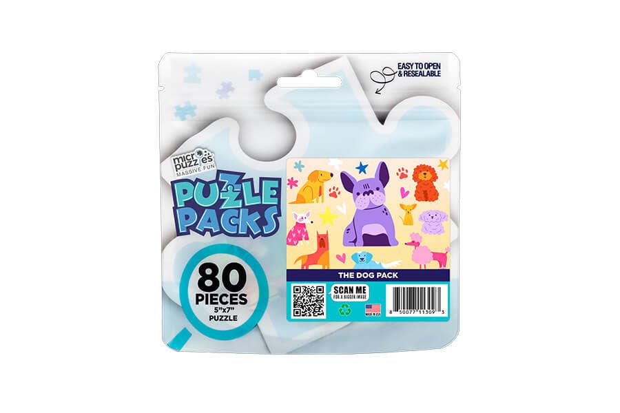 80 Pieces - The Dog Pack Mini Jigsaw Puzzle - By MicroPuzzle