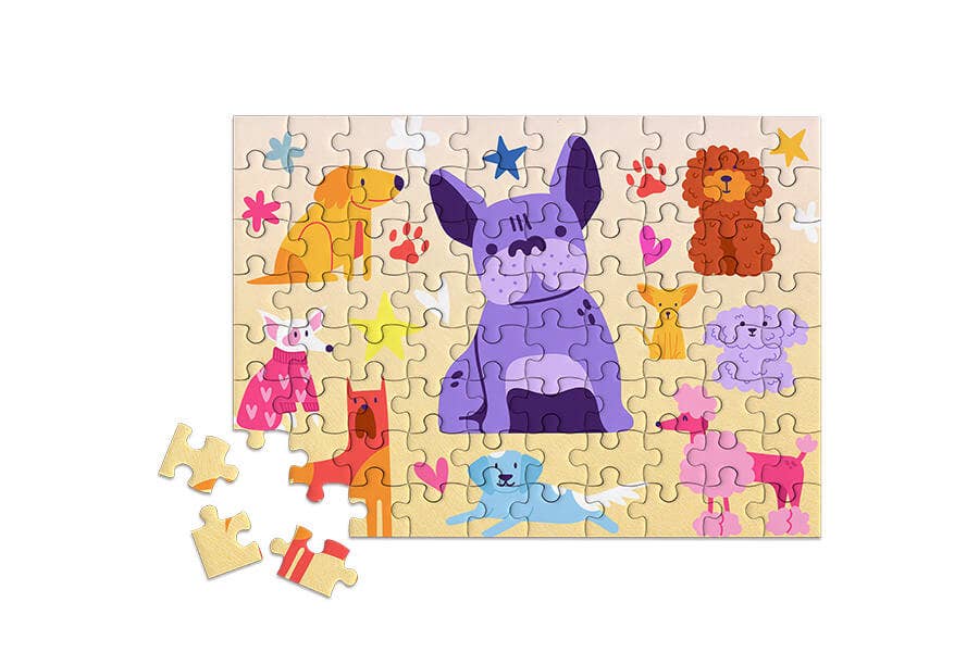 80 Pieces - The Dog Pack Mini Jigsaw Puzzle - By MicroPuzzle