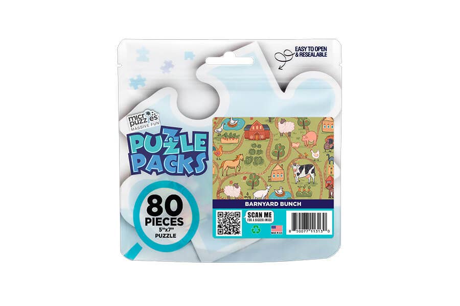 80 Pieces - Barnyard Bunch Mini Jigsaw Puzzle - By MicroPuzzle