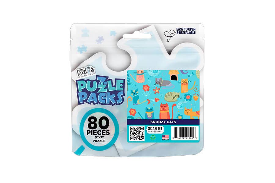 80 Pieces - Snoozy Cats Mini Jigsaw Puzzle - By MicroPuzzle
