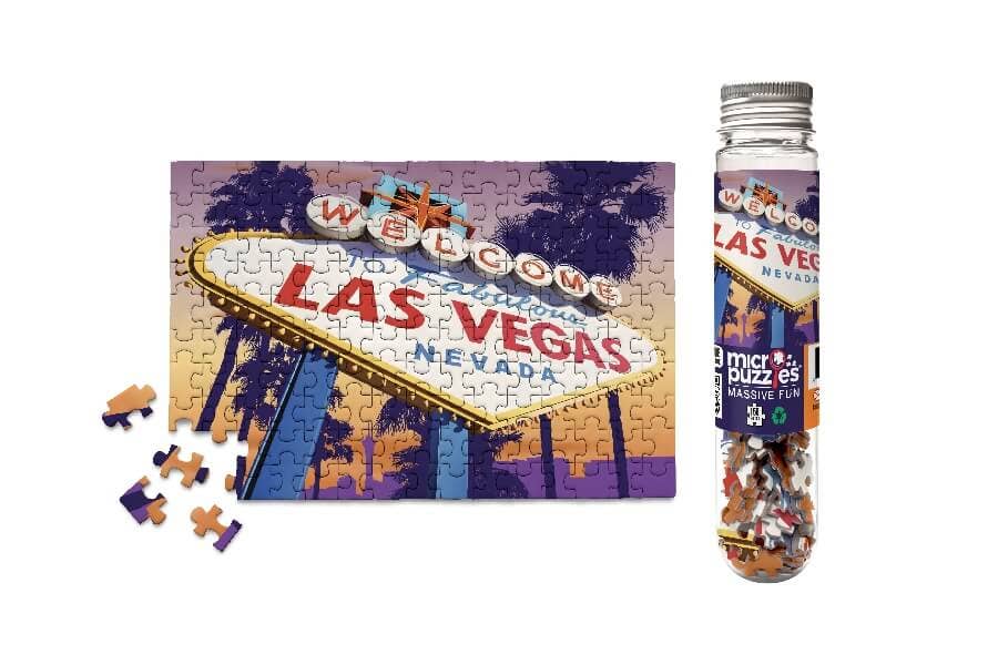 150 Pieces - Las Vegas Sunset Sign Mini Jigsaw Puzzle - By MicroPuzzle