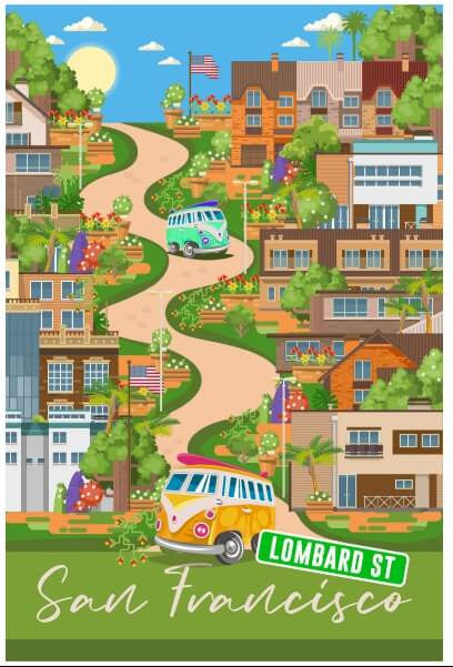 150 Pieces - San Francisco Lombard Street Mini Jigsaw Puzzle - By MicroPuzzle