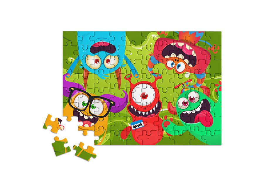 80 Pieces - Monster Meet-up Mini Jigsaw Puzzle - By MicroPuzzle