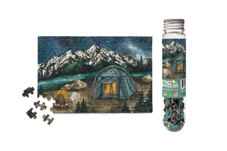 150 Pieces - Camping in Pacific Northwest Mini Jigsaw Puzzle - By MicroPuzzle