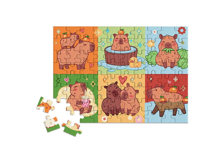 80 Pieces - Mood: Capybara Mini Jigsaw Puzzle - By MicroPuzzle
