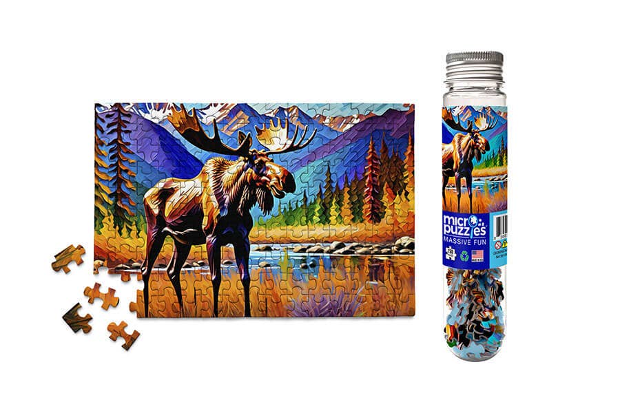 150 Pieces - Colorful Moose Mini Jigsaw Puzzle - By MicroPuzzle