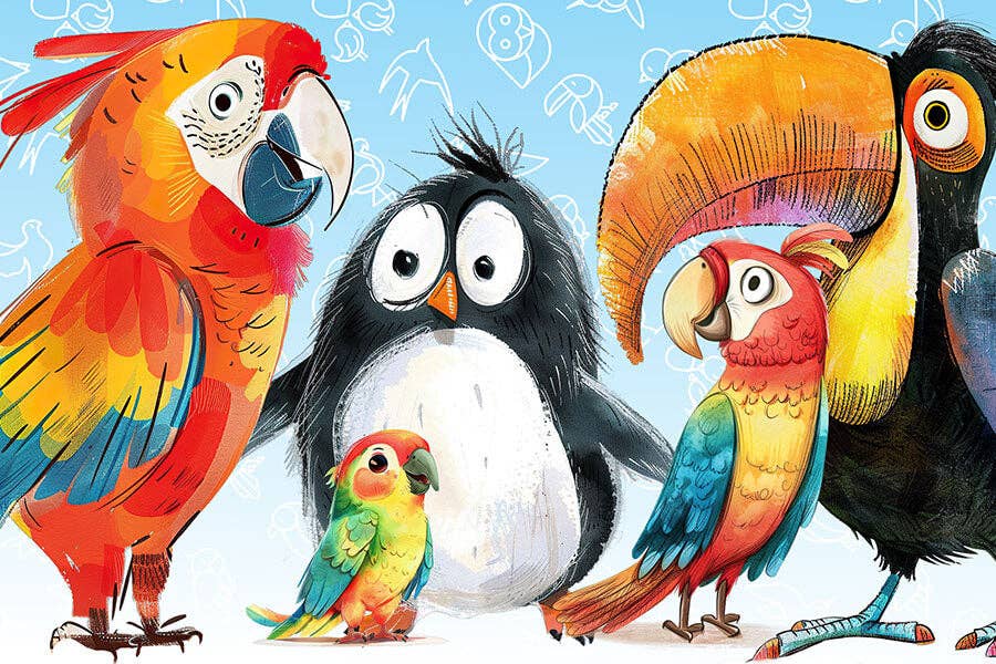 150 Pieces - Odd Bird Out Mini Jigsaw Puzzle - By MicroPuzzle