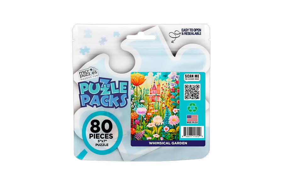 80 Pieces - Whimsical Garden Mini Jigsaw Puzzle - By MicroPuzzle
