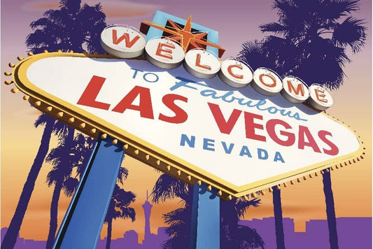 150 Pieces - Las Vegas Sunset Sign Mini Jigsaw Puzzle - By MicroPuzzle