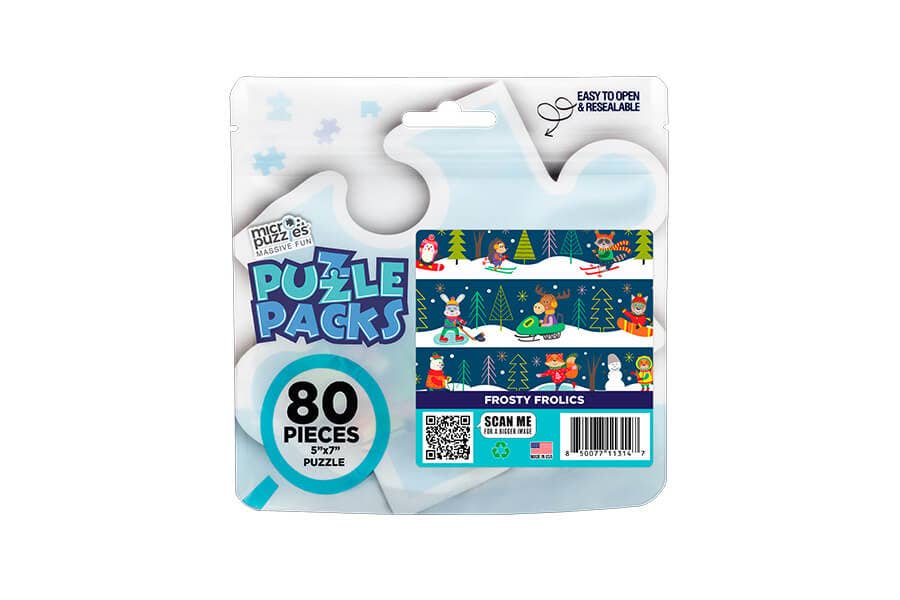 80 Pieces - Frosty Frolics Mini Jigsaw Puzzle - By MicroPuzzle