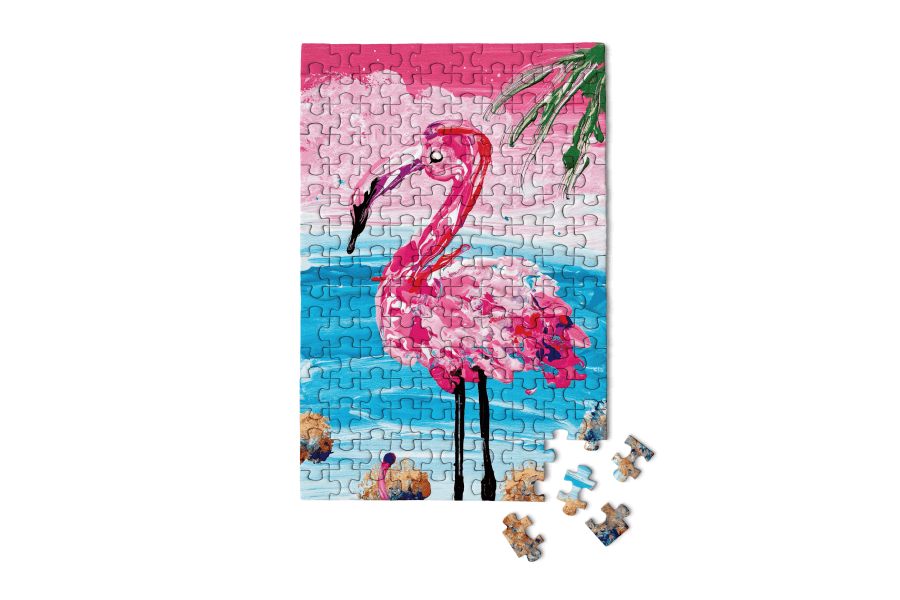 150 Pieces - Flamingo Mini Jigsaw Puzzle - By MicroPuzzle