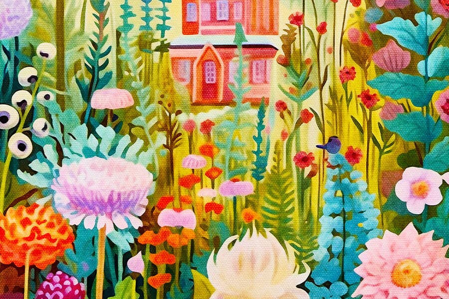 80 Pieces - Whimsical Garden Mini Jigsaw Puzzle - By MicroPuzzle