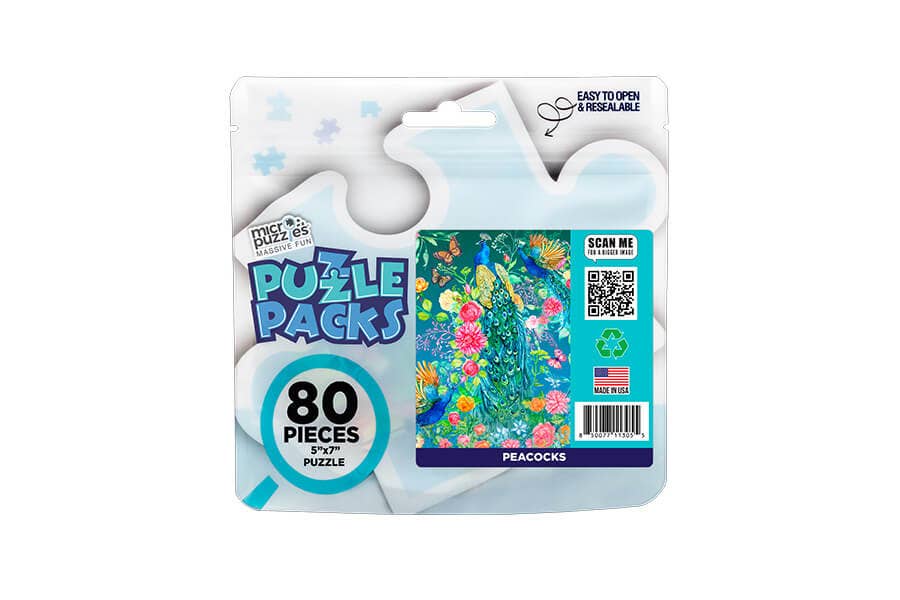 80 Pieces - Peacocks Mini Jigsaw Puzzle - By MicroPuzzle