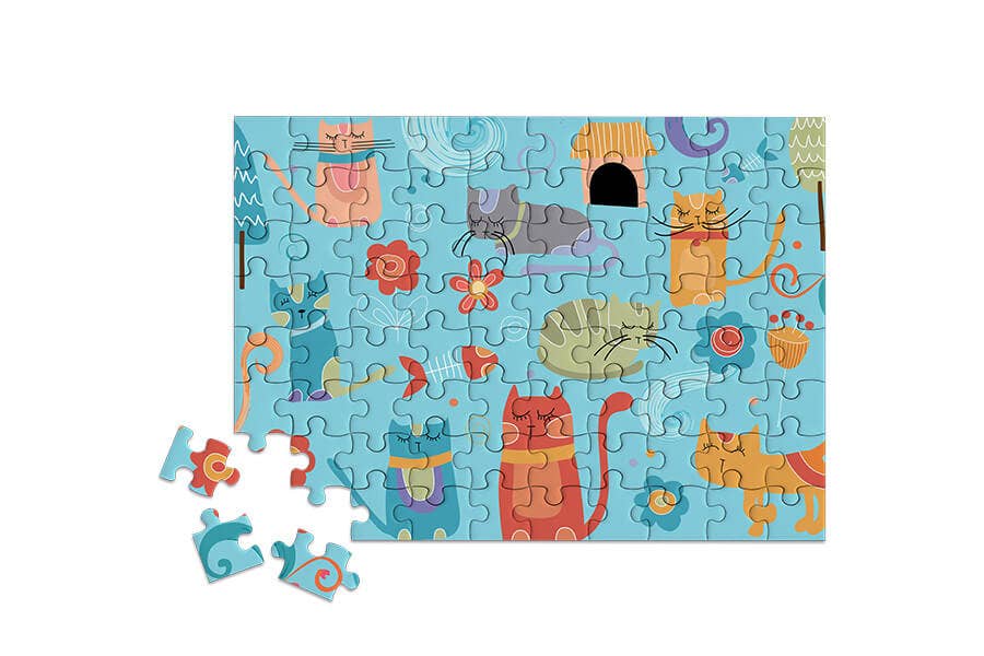 80 Pieces - Snoozy Cats Mini Jigsaw Puzzle - By MicroPuzzle