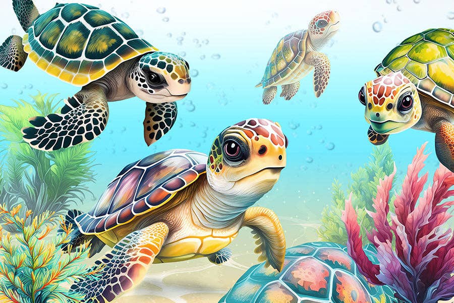 150 Pieces - Flippin Awesome Sea Turtles Mini Jigsaw Puzzle - By MicroPuzzle