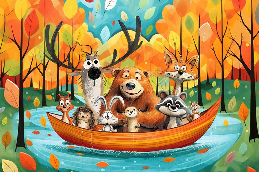 150 Pieces - Canoe Critters Mini Jigsaw Puzzle - By MicroPuzzle