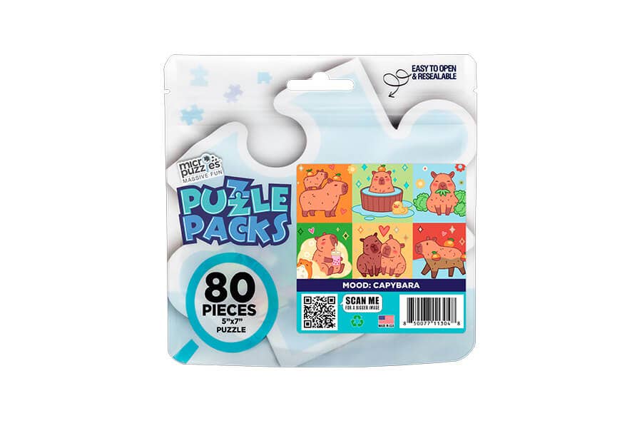 80 Pieces - Mood: Capybara Mini Jigsaw Puzzle - By MicroPuzzle