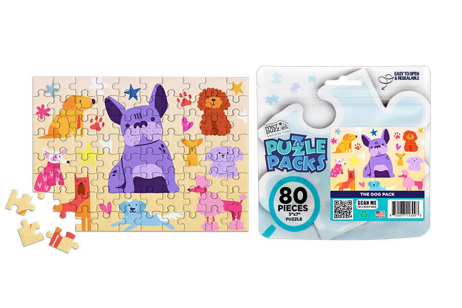80 Pieces - The Dog Pack Mini Jigsaw Puzzle - By MicroPuzzle