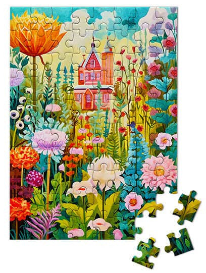 80 Pieces - Whimsical Garden Mini Jigsaw Puzzle - By MicroPuzzle