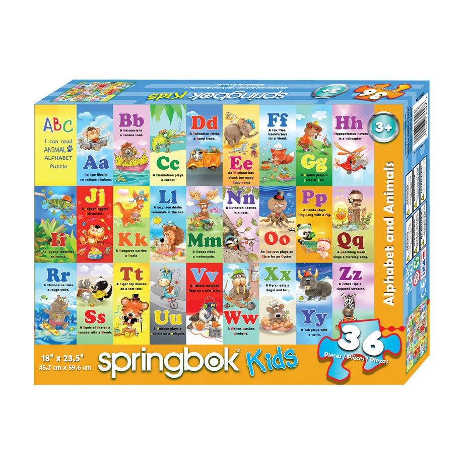 36 Piece - Alphabet and Animals Jigsaw Puzzle - by Springbok