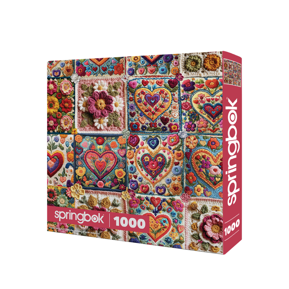 1000 Pieces - Crochet Hearts Jigsaw Puzzle - by Springbok