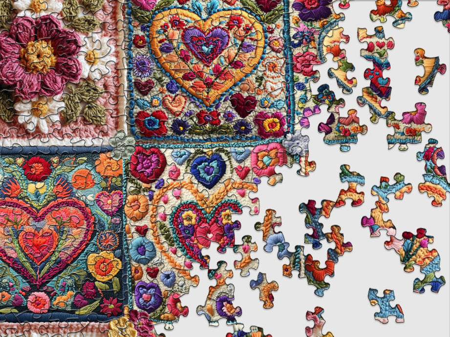 1000 Pieces - Crochet Hearts Jigsaw Puzzle - by Springbok