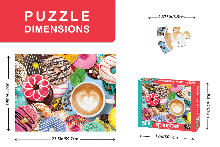 500 Pieces - Donuts & Coffee Jigsaw Puzzle - by Springbok
