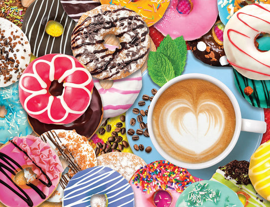 500 Pieces - Donuts & Coffee Jigsaw Puzzle - by Springbok