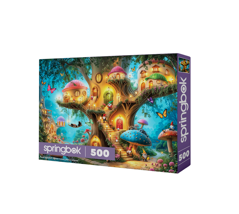 500 Pieces - Gnome Treehouse Village Jigsaw Puzzle - by Springbok