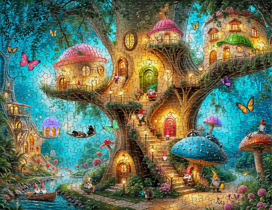 500 Pieces - Gnome Treehouse Village Jigsaw Puzzle - by Springbok