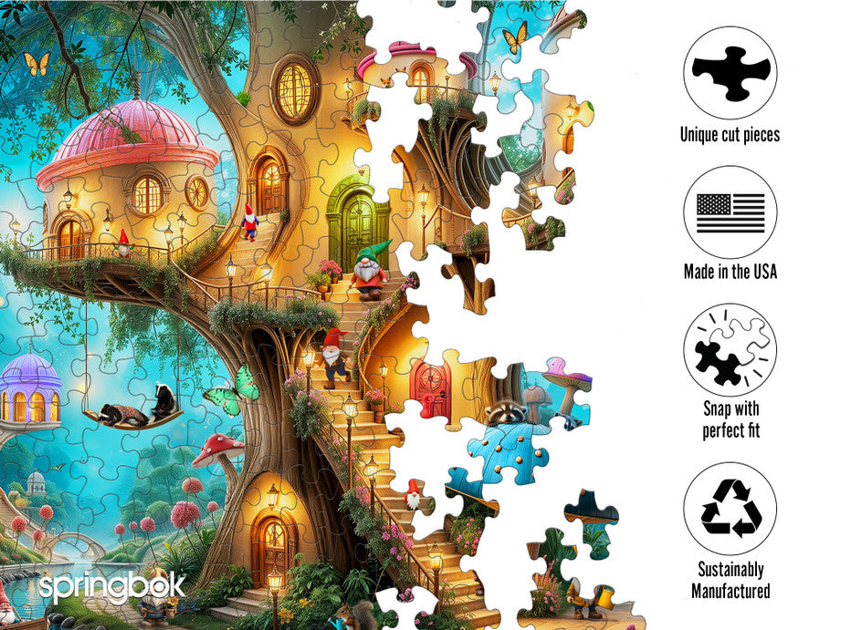 500 Pieces - Gnome Treehouse Village Jigsaw Puzzle - by Springbok