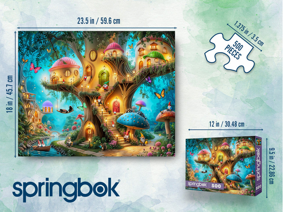 500 Pieces - Gnome Treehouse Village Jigsaw Puzzle - by Springbok