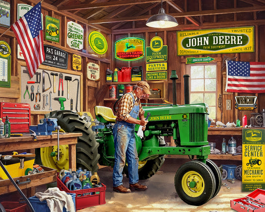 1000 Pieces - John Deere's GrandaPas Garage Jigsaw Puzzle - by Springbok