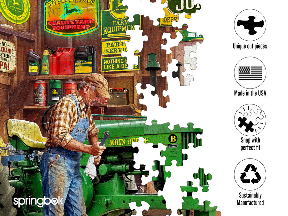 1000 Pieces - John Deere's GrandaPas Garage Jigsaw Puzzle - by Springbok