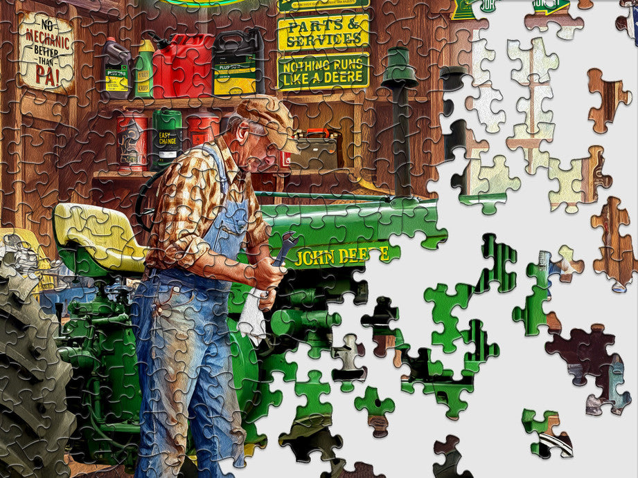 1000 Pieces - John Deere's GrandaPas Garage Jigsaw Puzzle - by Springbok