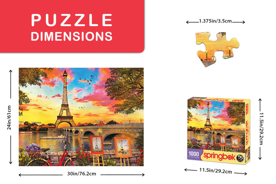 1000 Pieces - Paris Sunset Jigsaw Puzzle - by Springbok