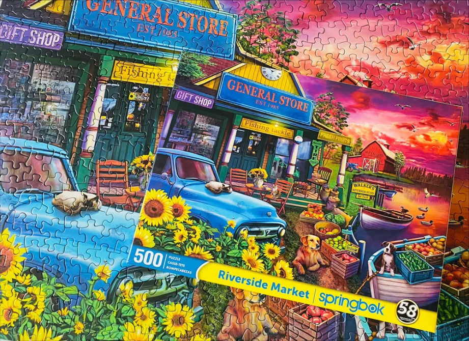 500 Pieces - Riverside Market Jigsaw Puzzle - by Springbok