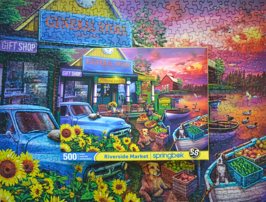 500 Pieces - Riverside Market Jigsaw Puzzle - by Springbok