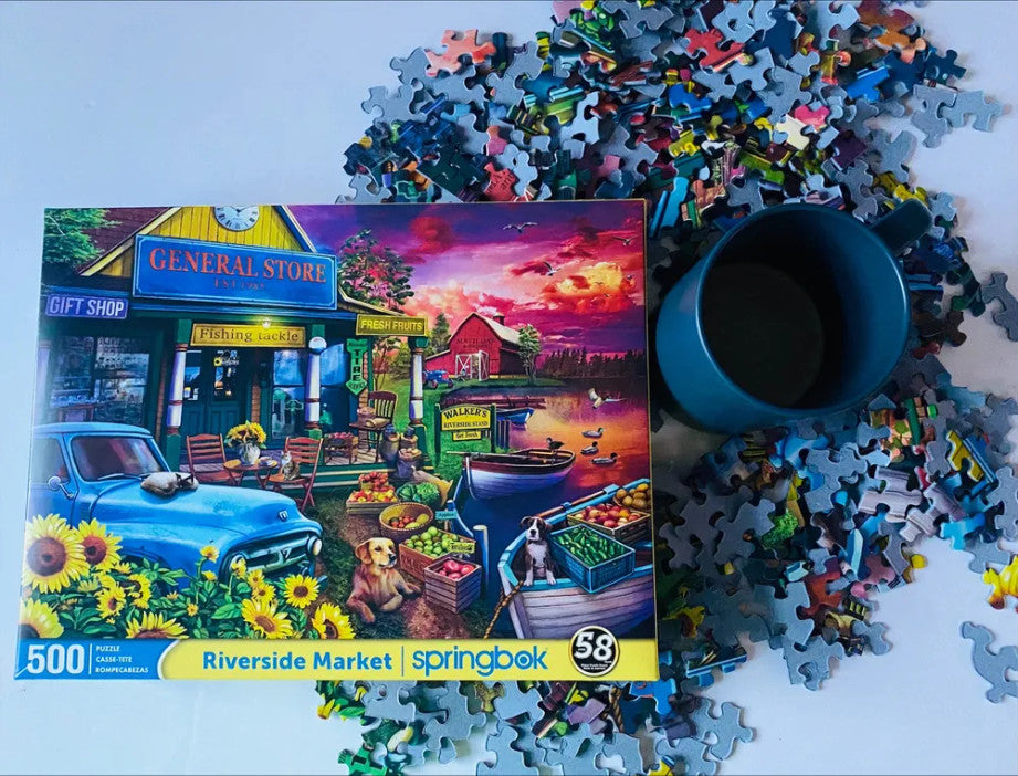 500 Pieces - Riverside Market Jigsaw Puzzle - by Springbok