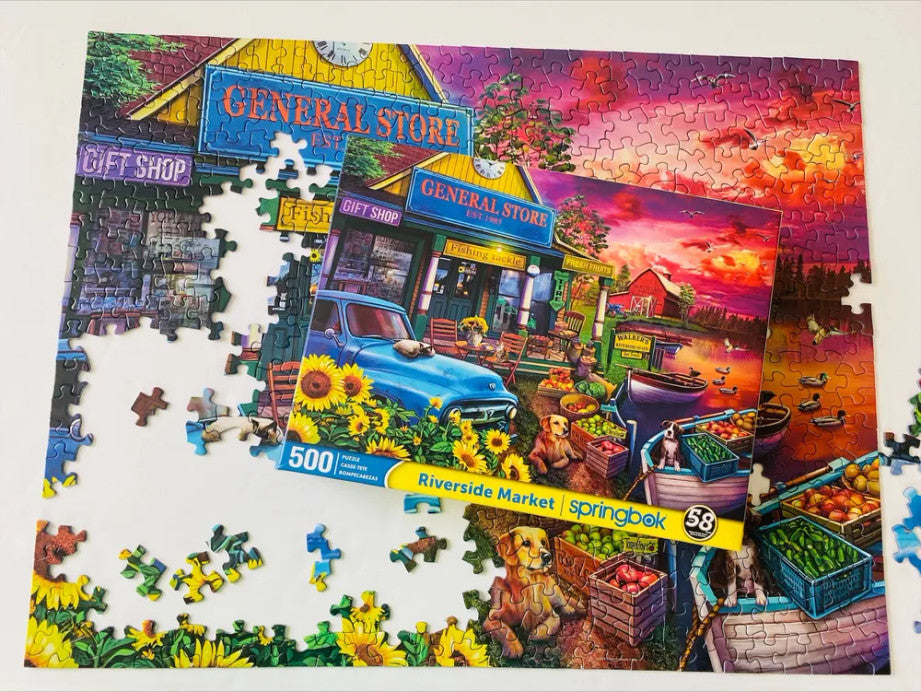 500 Pieces - Riverside Market Jigsaw Puzzle - by Springbok