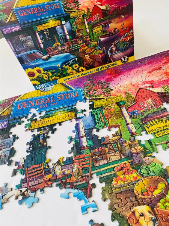 500 Pieces - Riverside Market Jigsaw Puzzle - by Springbok