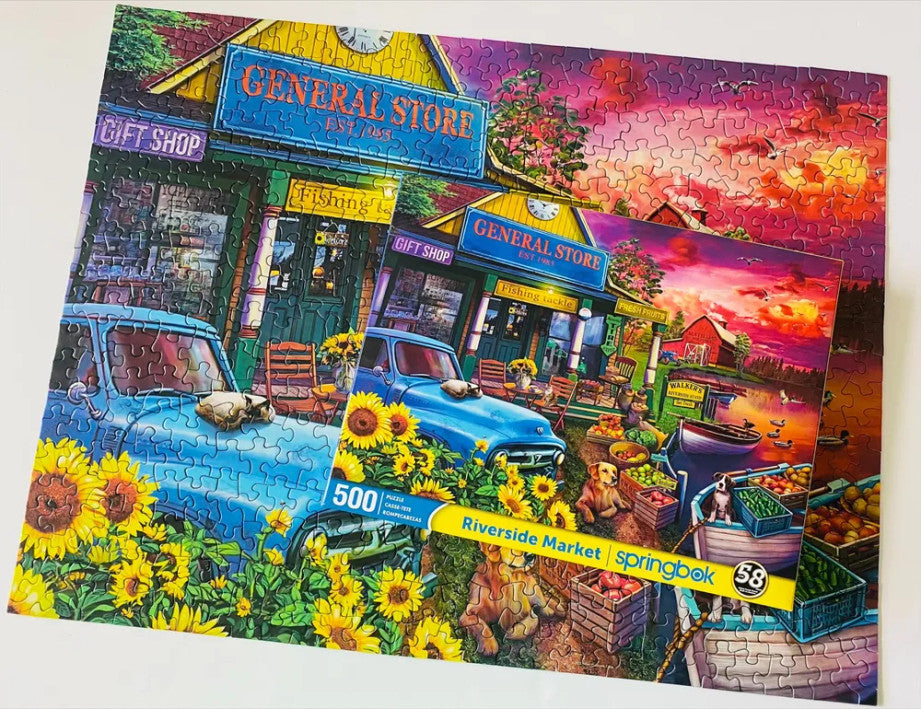 500 Pieces - Riverside Market Jigsaw Puzzle - by Springbok