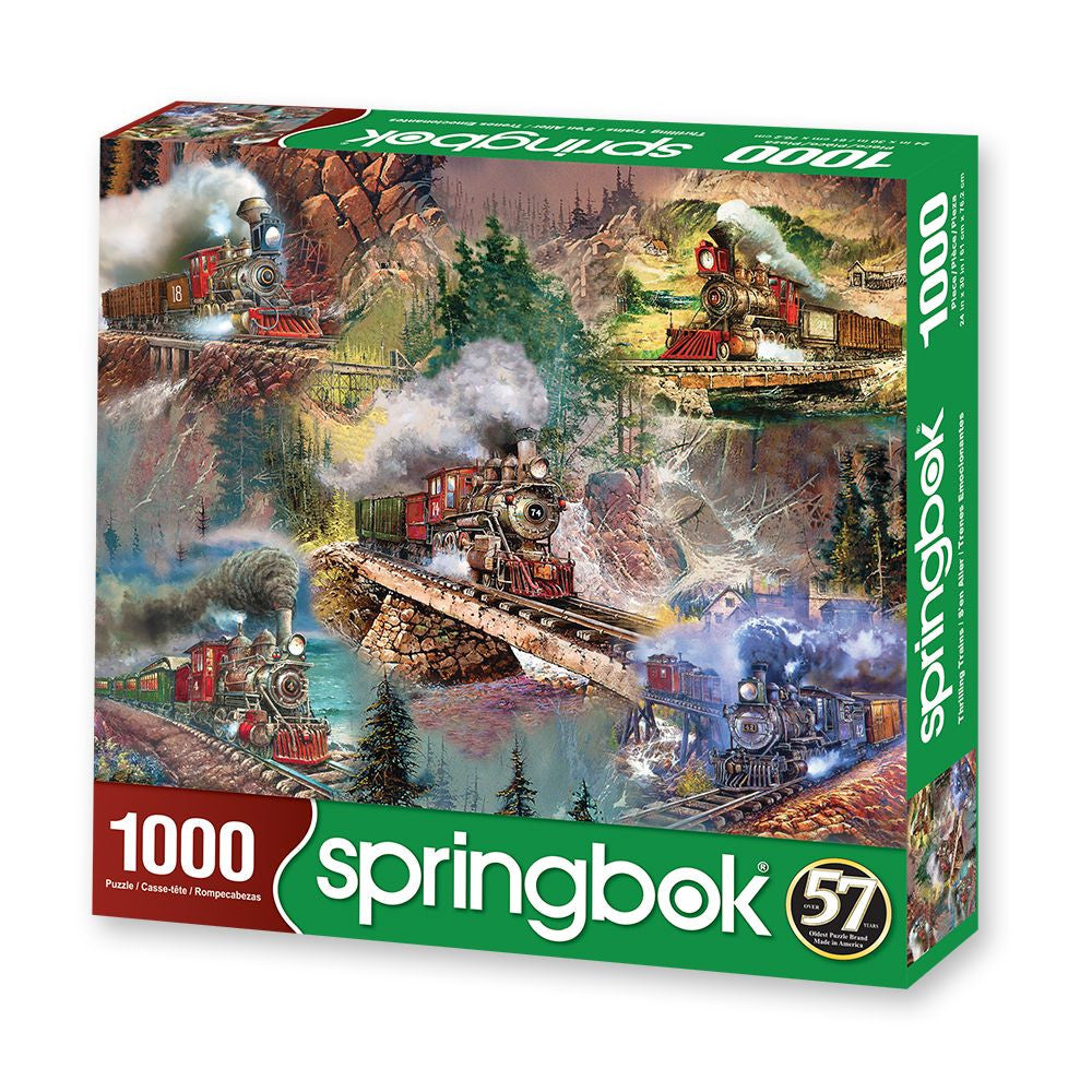 1000 Pieces - Thrilling Trains Jigsaw Puzzle - by Springbok