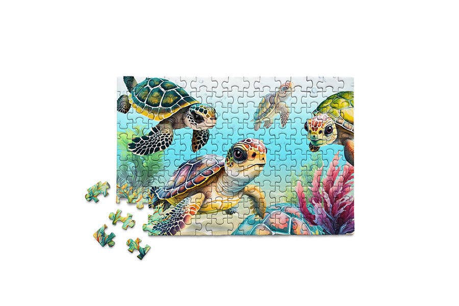 150 Pieces - Flippin Awesome Sea Turtles Mini Jigsaw Puzzle - By MicroPuzzle