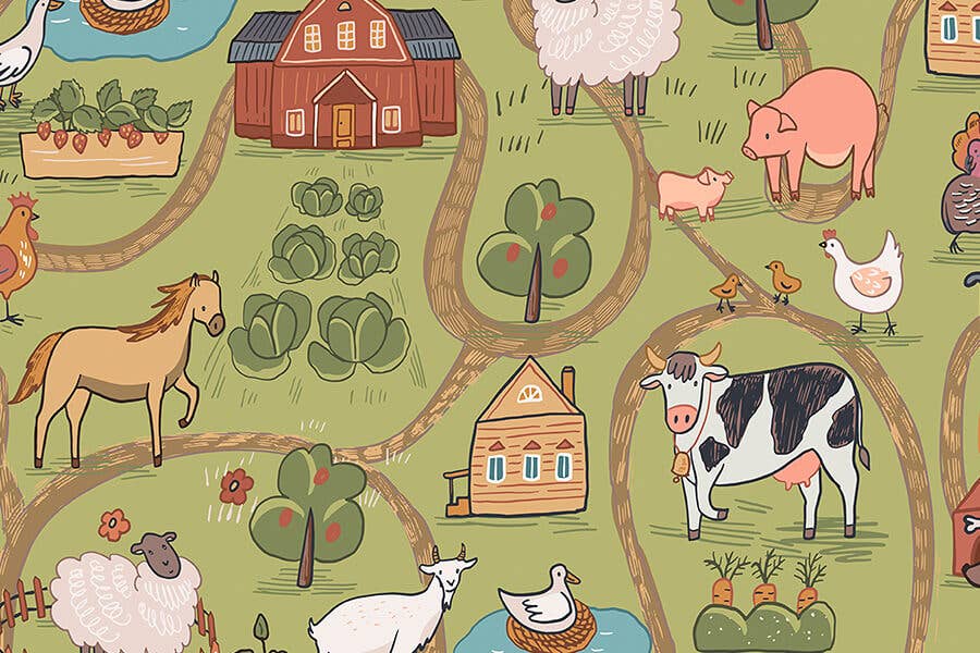 80 Pieces - Barnyard Bunch Mini Jigsaw Puzzle - By MicroPuzzle