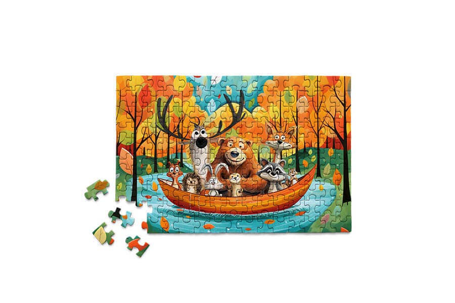 150 Pieces - Canoe Critters Mini Jigsaw Puzzle - By MicroPuzzle