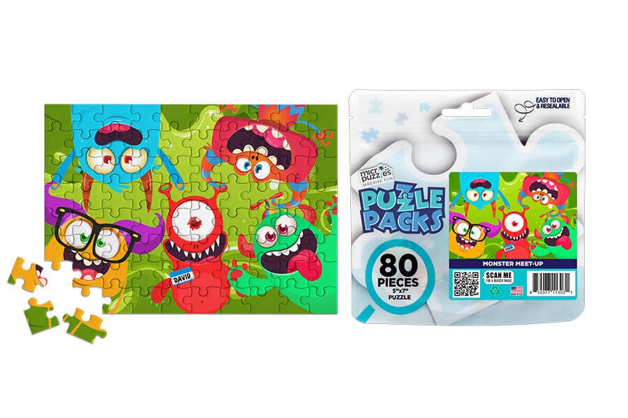 80 Pieces - Monster Meet-up Mini Jigsaw Puzzle - By MicroPuzzle