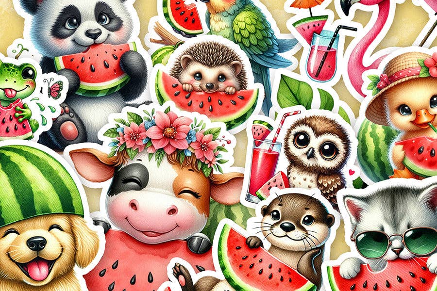 80 Pieces - Watermelon Whimsy Mini Jigsaw Puzzle - By MicroPuzzle
