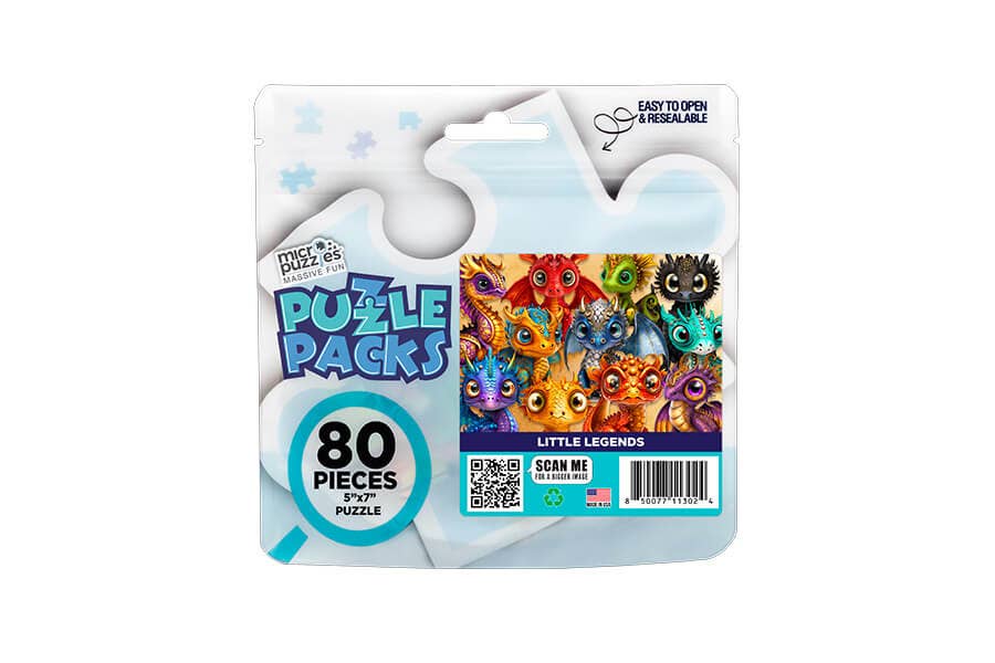 80 Pieces - Little Legends Baby Dragons Mini Jigsaw Puzzle - By MicroPuzzle